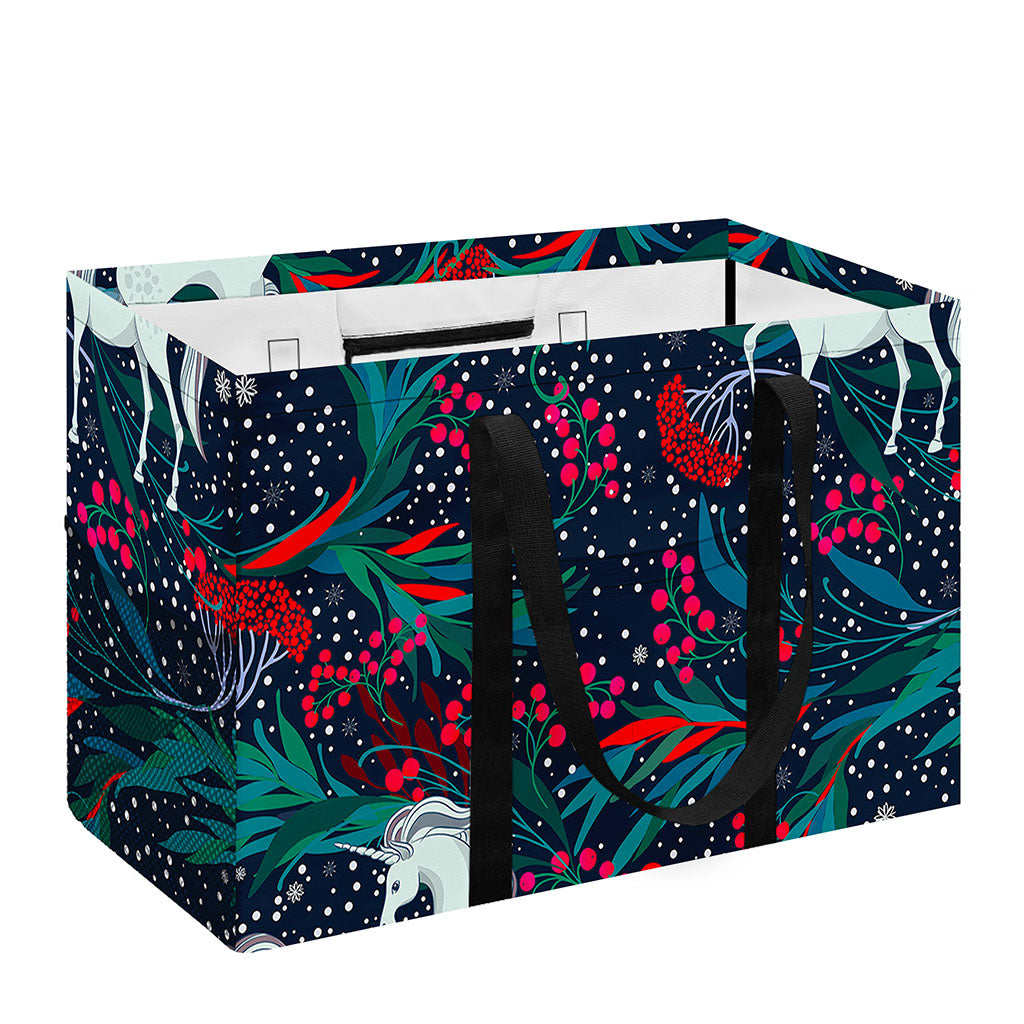 Fairy Floral Unicorn Pattern Print Utility Tote Bag