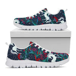 Fairy Floral Unicorn Pattern Print White Running Shoes