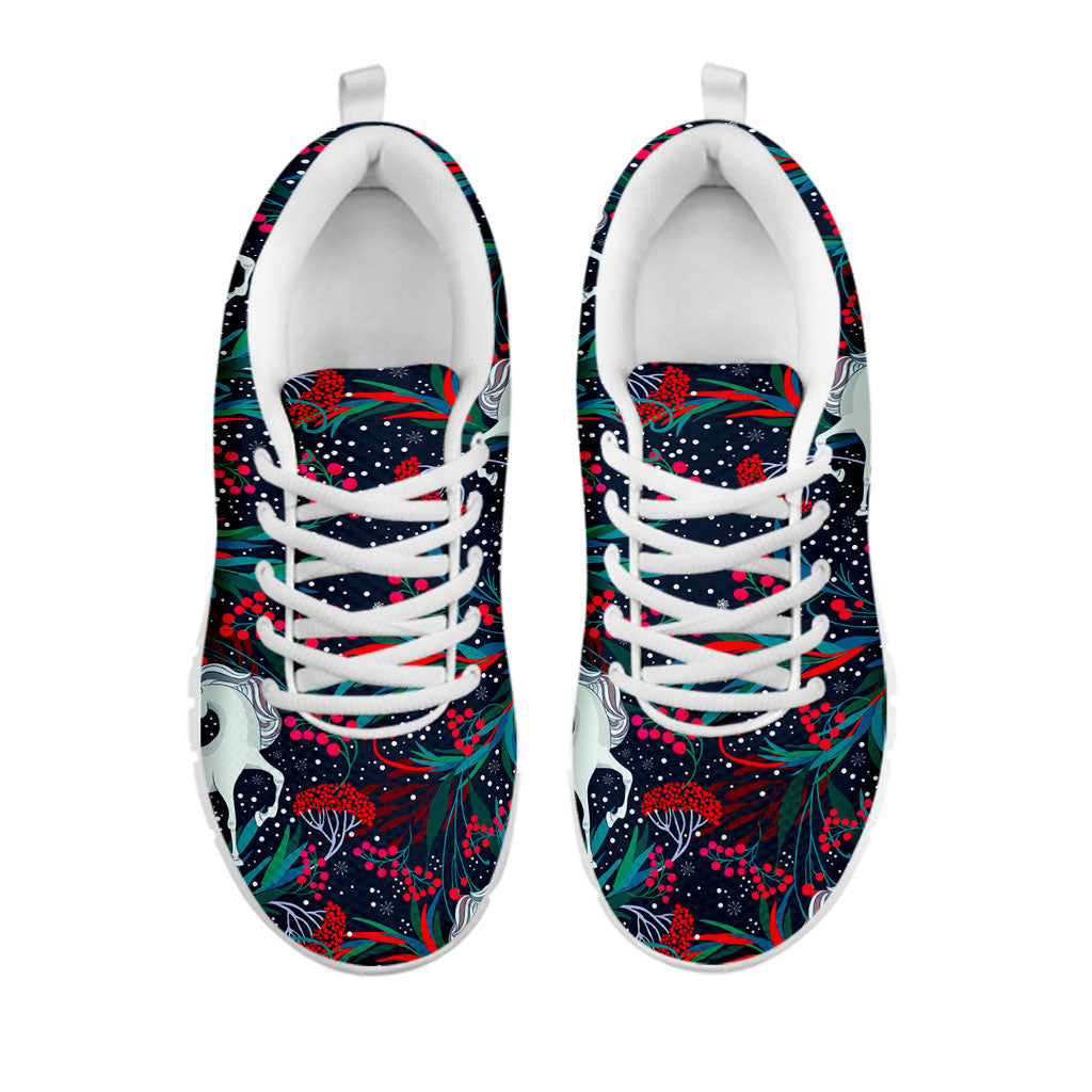 Fairy Floral Unicorn Pattern Print White Running Shoes