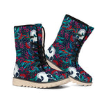 Fairy Floral Unicorn Pattern Print Winter Boots