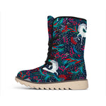 Fairy Floral Unicorn Pattern Print Winter Boots