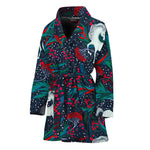 Fairy Floral Unicorn Pattern Print Women's Bathrobe