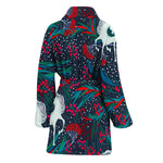 Fairy Floral Unicorn Pattern Print Women's Bathrobe