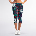 Fairy Floral Unicorn Pattern Print Women's Capri Leggings