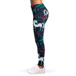 Fairy Floral Unicorn Pattern Print Women's Leggings