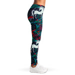 Fairy Floral Unicorn Pattern Print Women's Leggings
