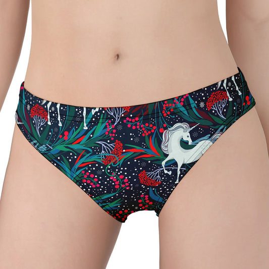 Fairy Floral Unicorn Pattern Print Women's Panties