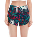Fairy Floral Unicorn Pattern Print Women's Split Running Shorts