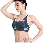Fairy Floral Unicorn Pattern Print Women's Sports Bra
