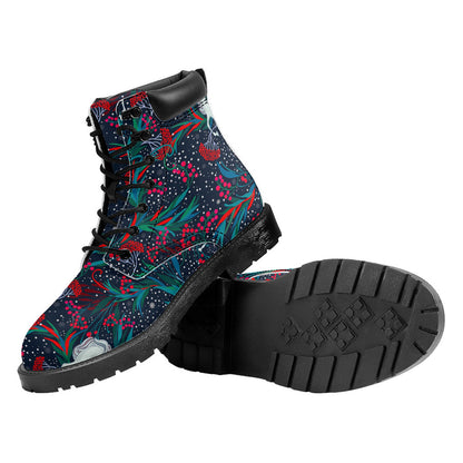 Fairy Floral Unicorn Pattern Print Work Boots