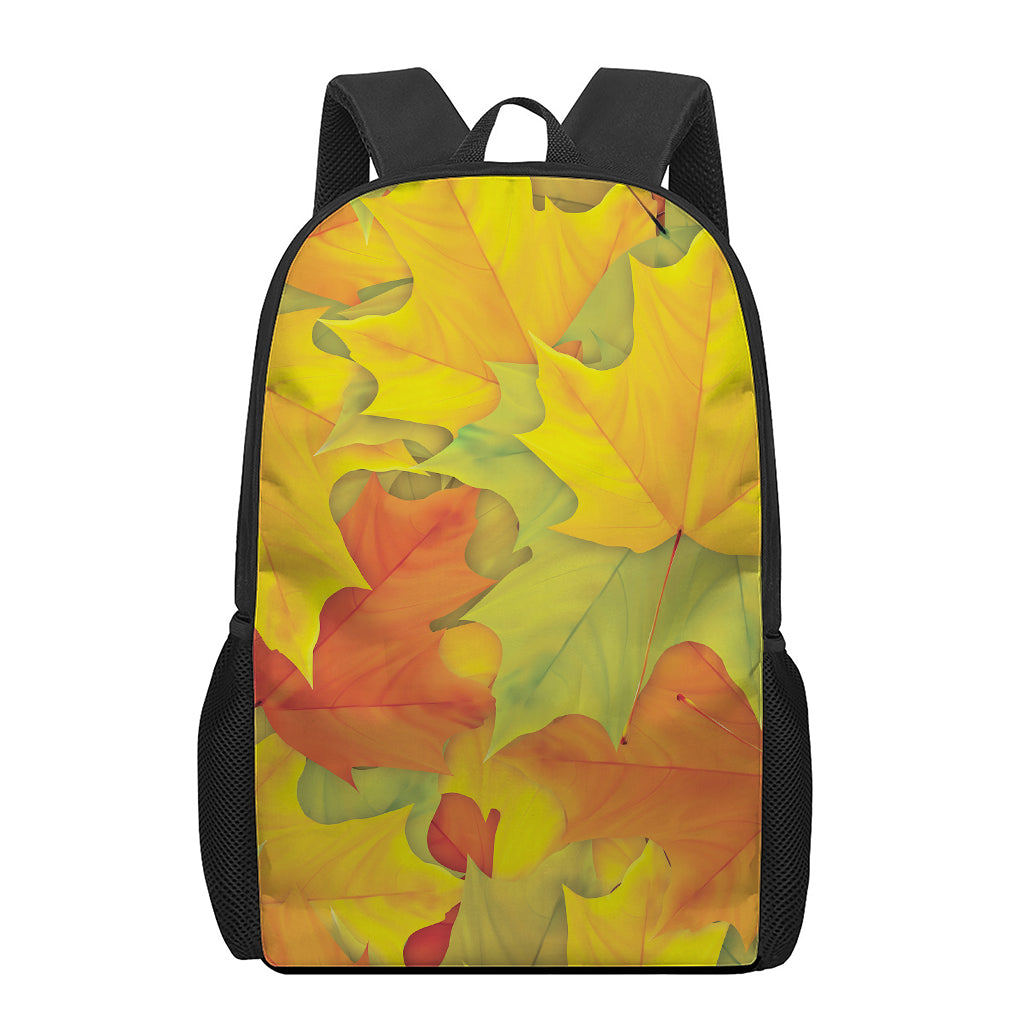 Fall Autumn Maple Leaves Print 17 Inch Backpack