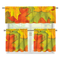 Fall Autumn Maple Leaves Print 3 Piece Kitchen Curtains
