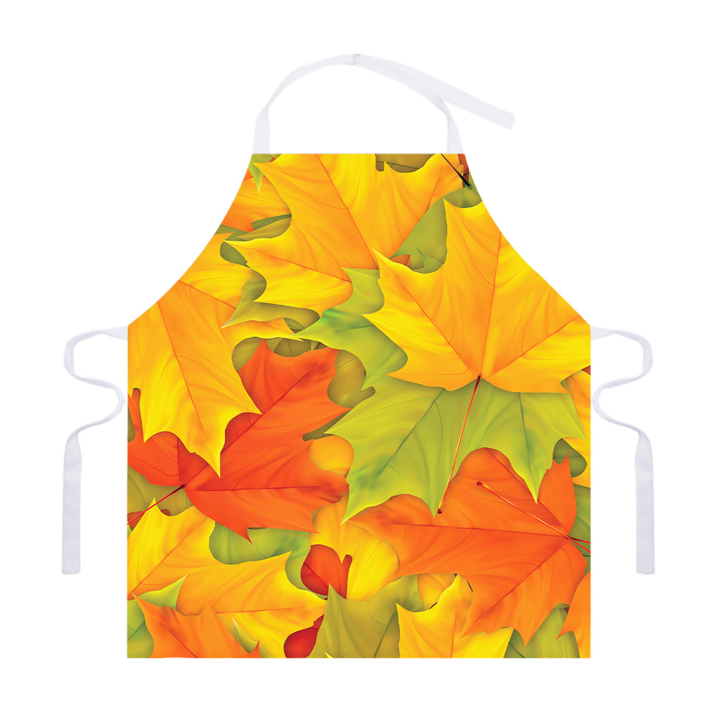 Fall Autumn Maple Leaves Print Adjustable Apron