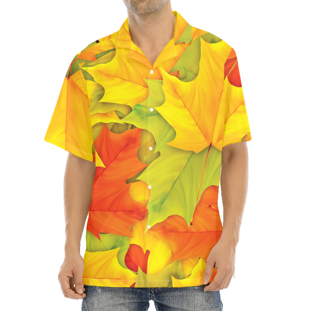 Fall Autumn Maple Leaves Print Aloha Shirt