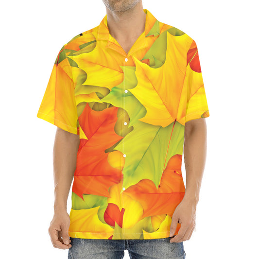 Fall Autumn Maple Leaves Print Aloha Shirt