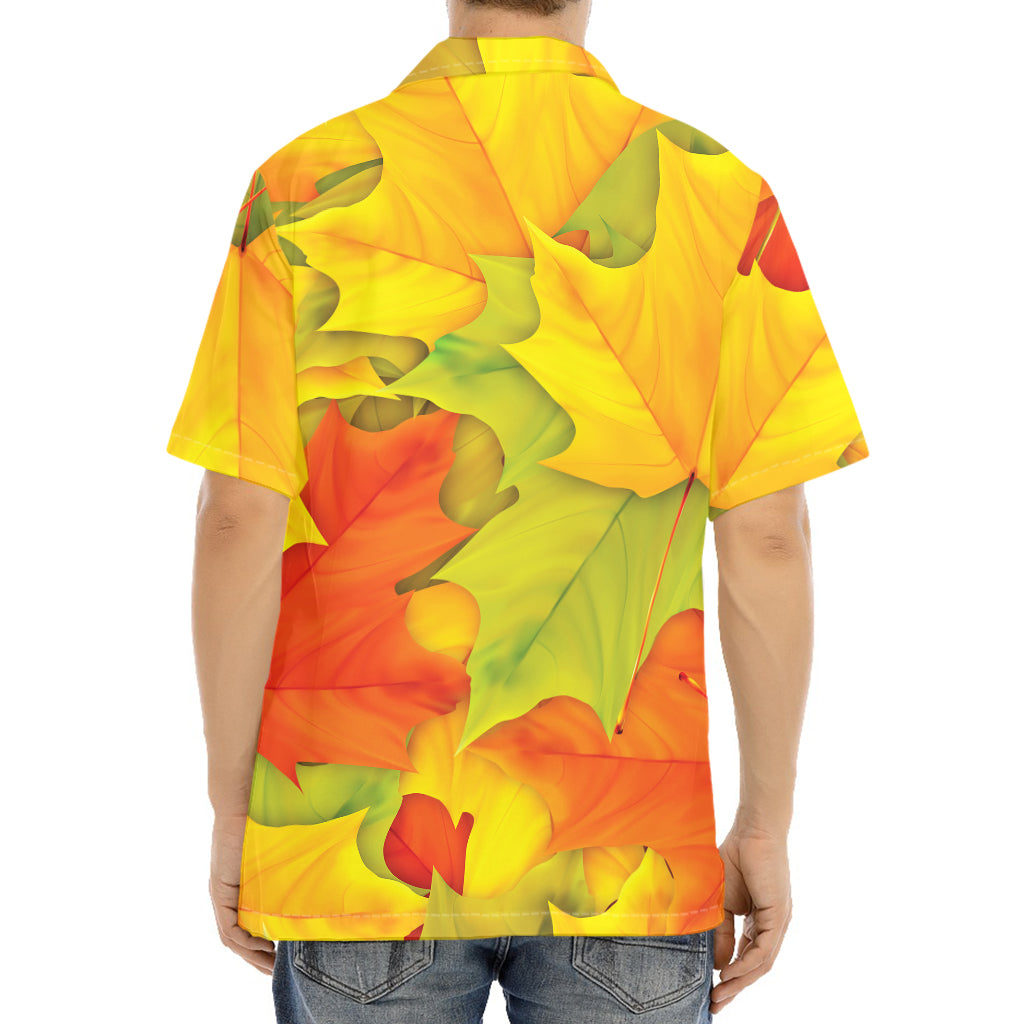Fall Autumn Maple Leaves Print Aloha Shirt