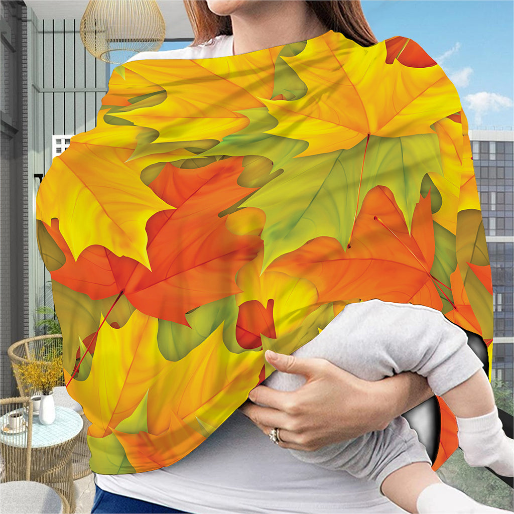 Fall Autumn Maple Leaves Print Baby Seat Cover