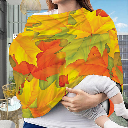 Fall Autumn Maple Leaves Print Baby Seat Cover