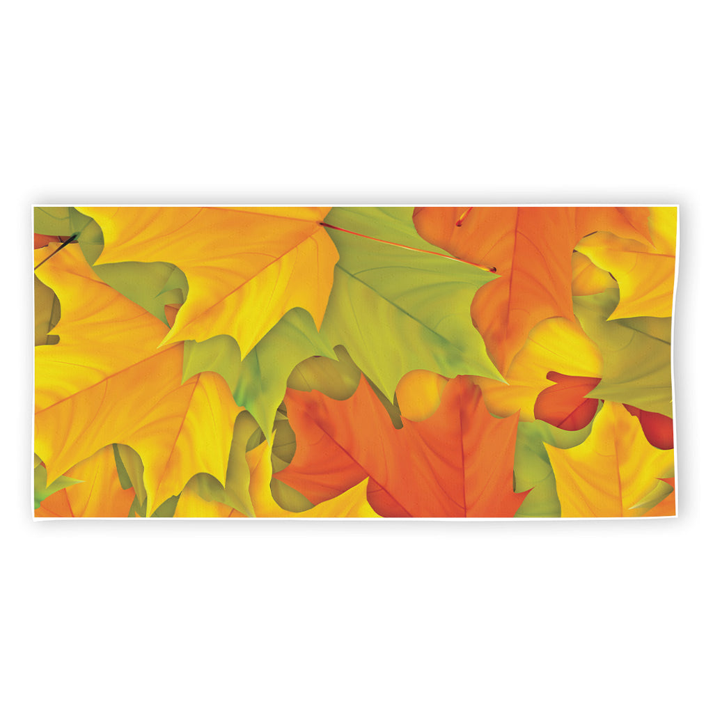 Fall Autumn Maple Leaves Print Beach Towel