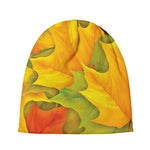 Fall Autumn Maple Leaves Print Beanie