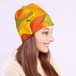 Fall Autumn Maple Leaves Print Beanie