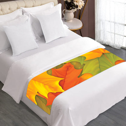 Fall Autumn Maple Leaves Print Bed Runner