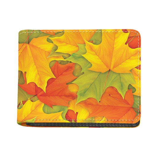 Fall Autumn Maple Leaves Print Bifold Wallet