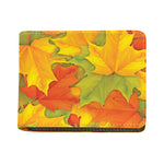 Fall Autumn Maple Leaves Print Bifold Wallet