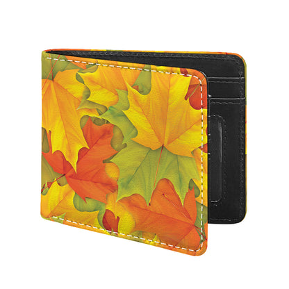 Fall Autumn Maple Leaves Print Bifold Wallet