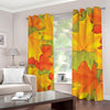 Fall Autumn Maple Leaves Print Blackout Grommet Curtains