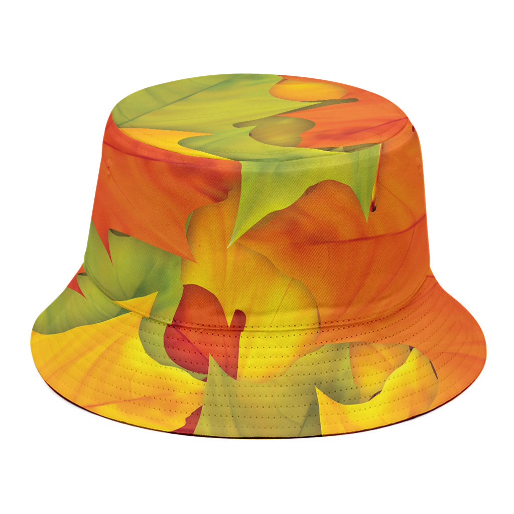 Fall Autumn Maple Leaves Print Bucket Hat