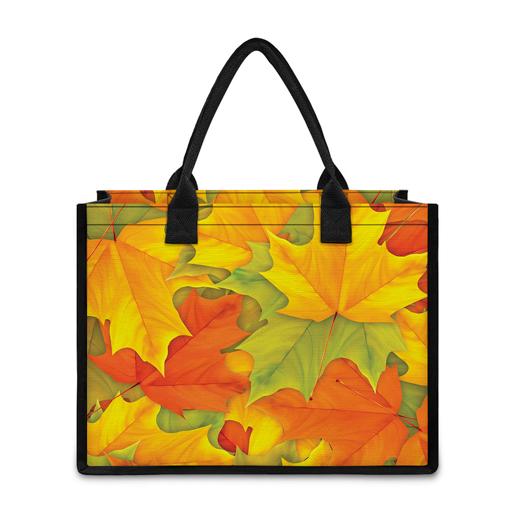 Fall Autumn Maple Leaves Print Canvas Tote Bag