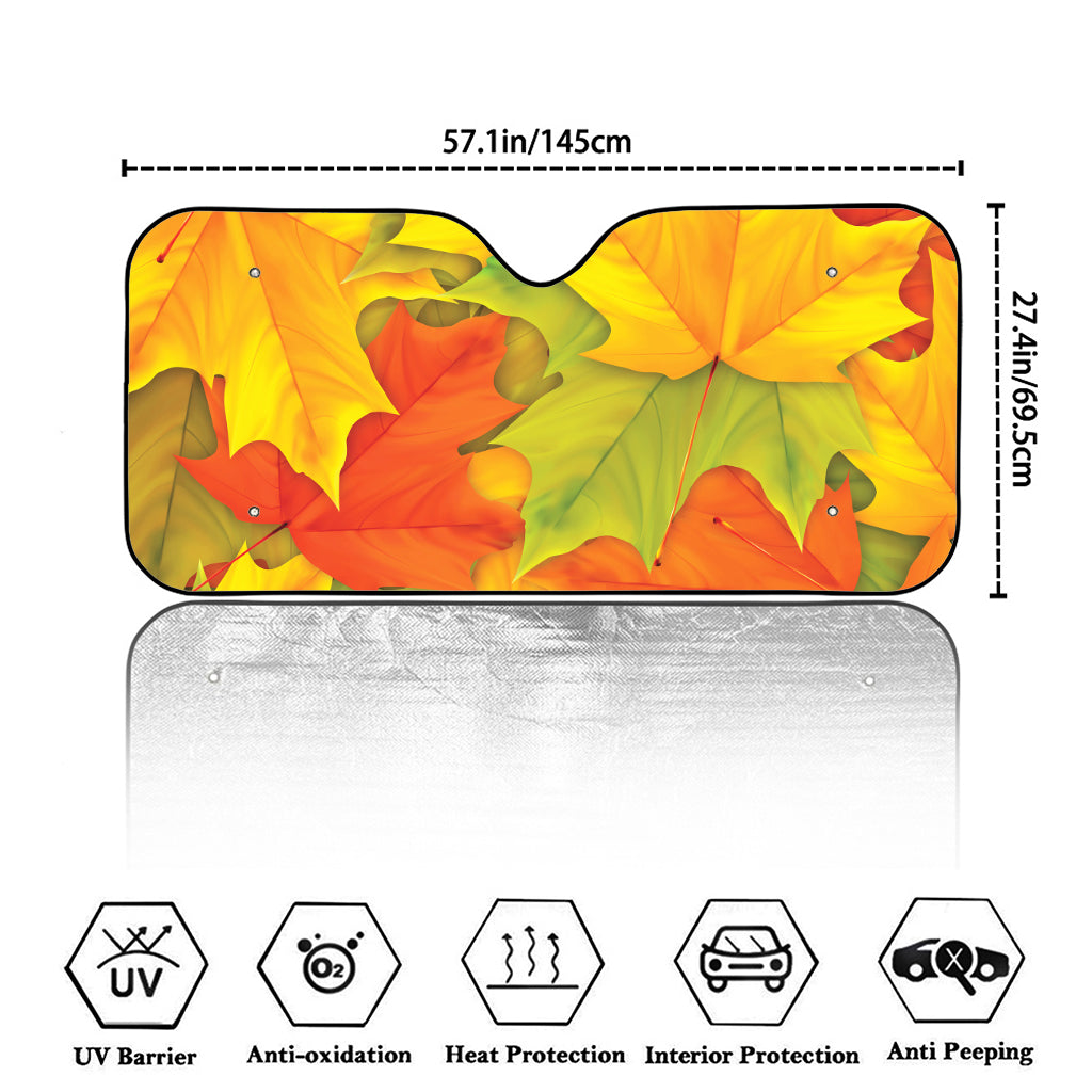 Fall Autumn Maple Leaves Print Car Windshield Sun Shade