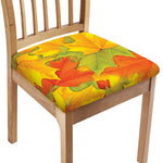 Fall Autumn Maple Leaves Print Chair Cushion Cover