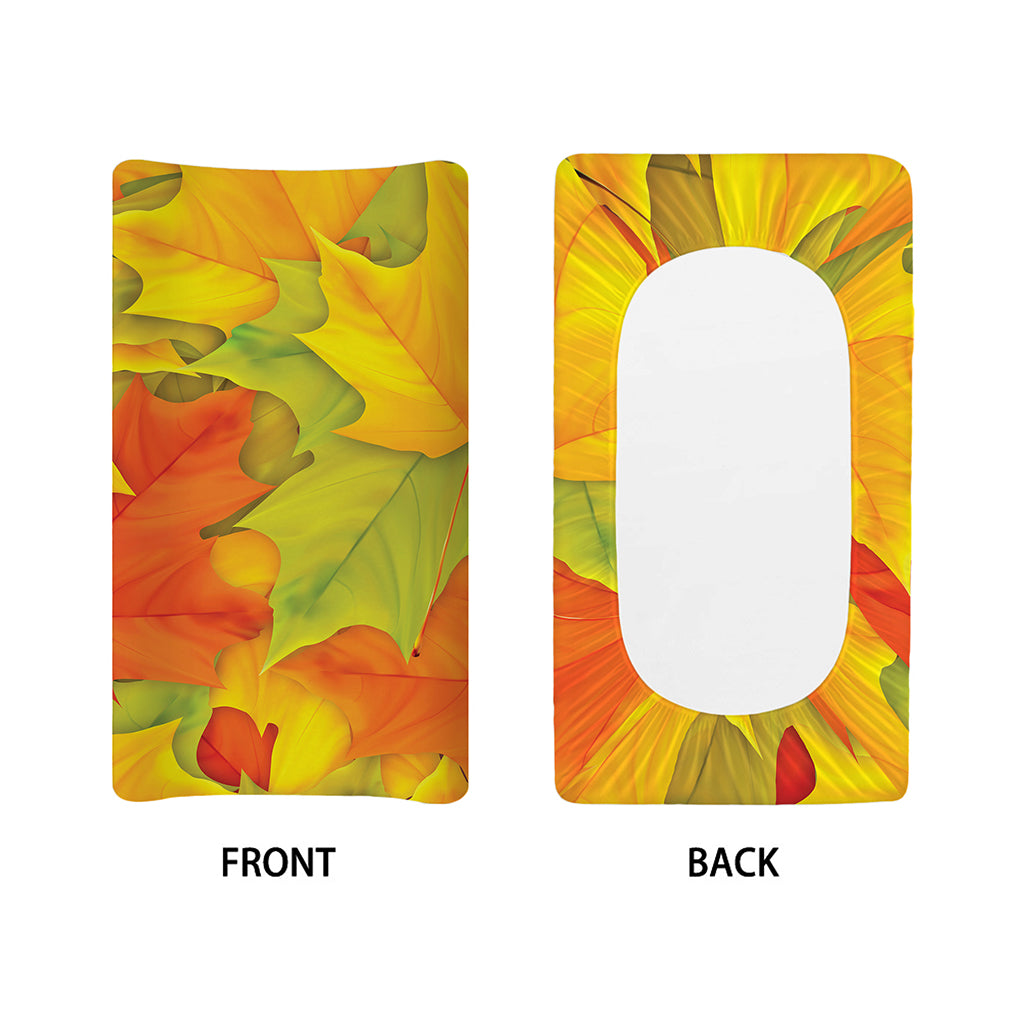 Fall Autumn Maple Leaves Print Changing Pad Cover