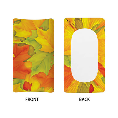 Fall Autumn Maple Leaves Print Changing Pad Cover