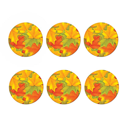 Fall Autumn Maple Leaves Print Coaster Set