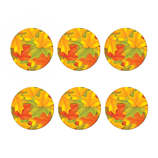 Fall Autumn Maple Leaves Print Coaster Set