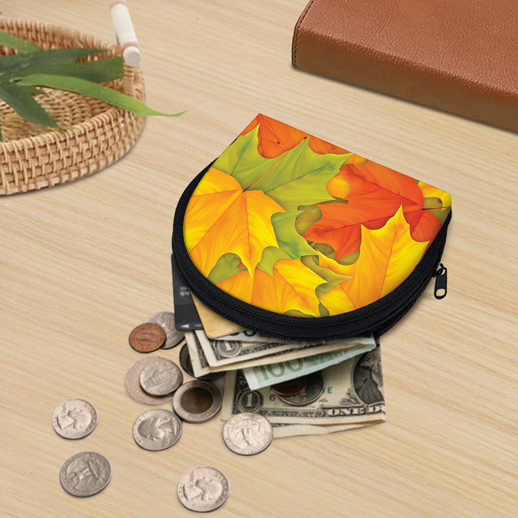 Fall Autumn Maple Leaves Print Coin Purse