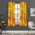 Fall Autumn Maple Leaves Print Grommet Curtain Panels