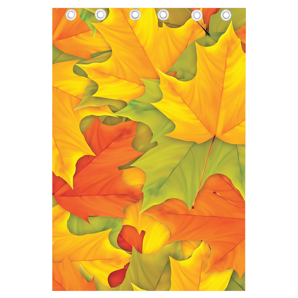 Fall Autumn Maple Leaves Print Curtain