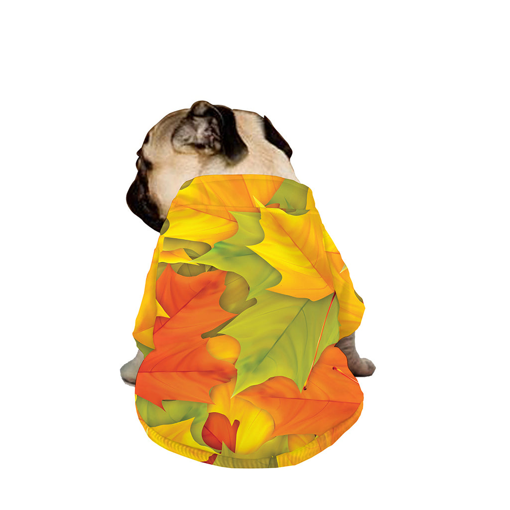 Fall Autumn Maple Leaves Print Dog Zip Up Jacket