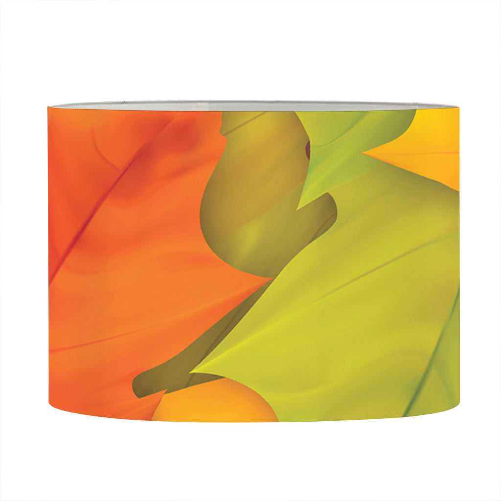Fall Autumn Maple Leaves Print Drum Lamp Shade