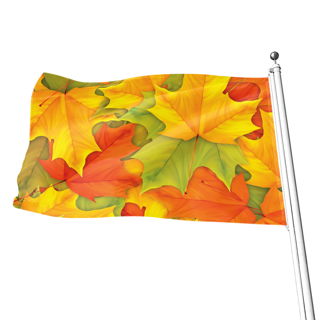 Fall Autumn Maple Leaves Print Flag