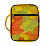 Fall Autumn Maple Leaves Print Front Pocket Bible Bag