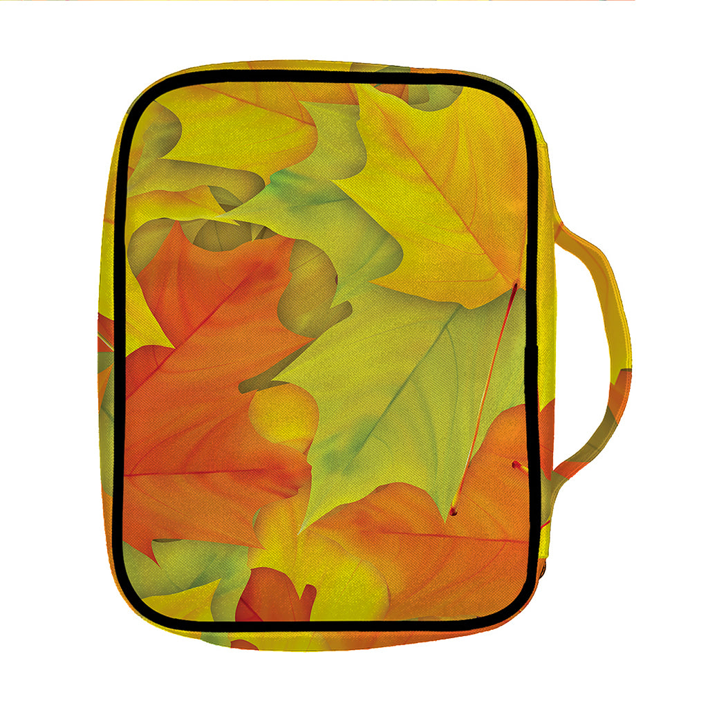 Fall Autumn Maple Leaves Print Front Pocket Bible Bag