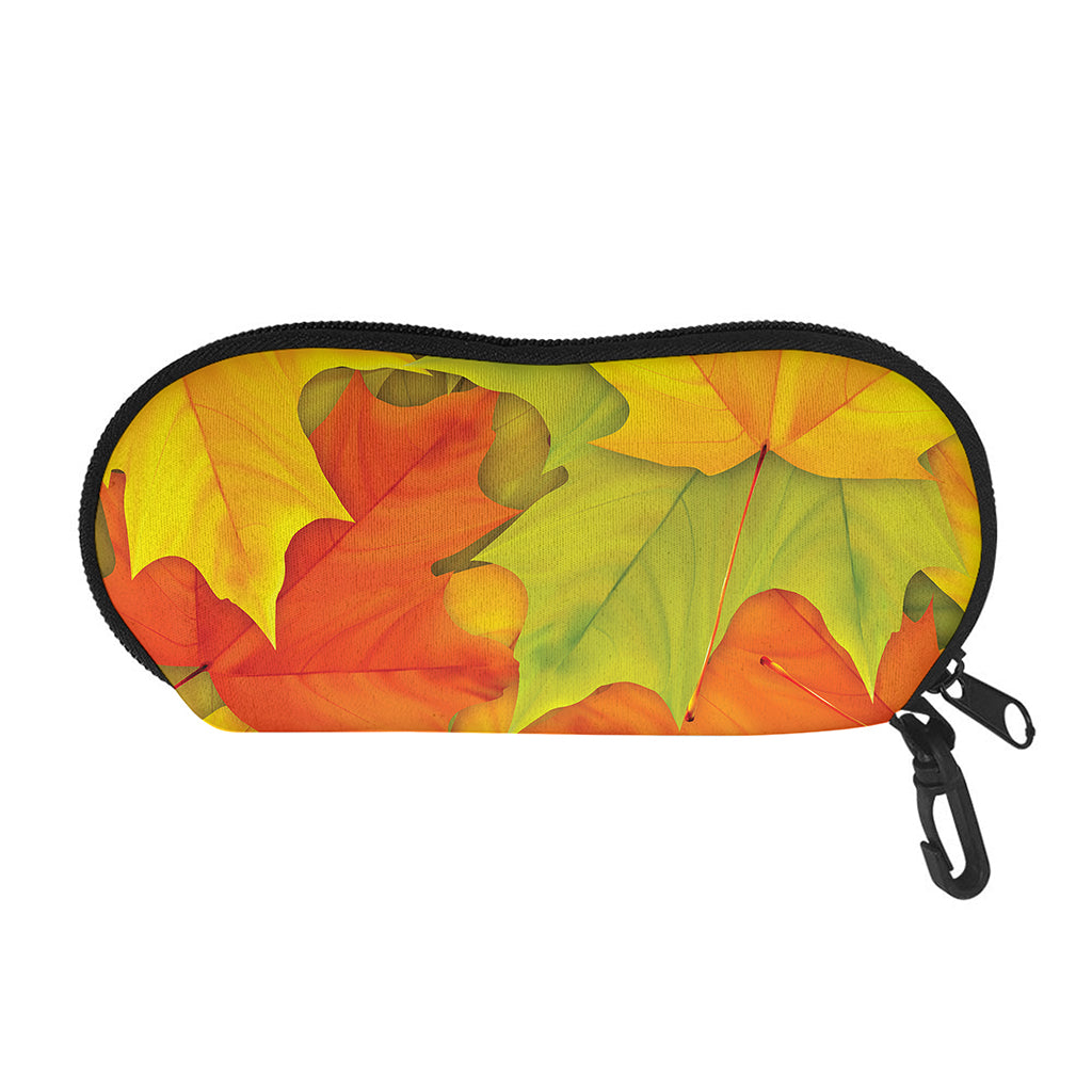 Fall Autumn Maple Leaves Print Glasses Case