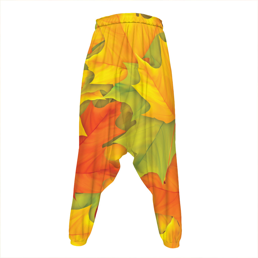 Fall Autumn Maple Leaves Print Hammer Pants