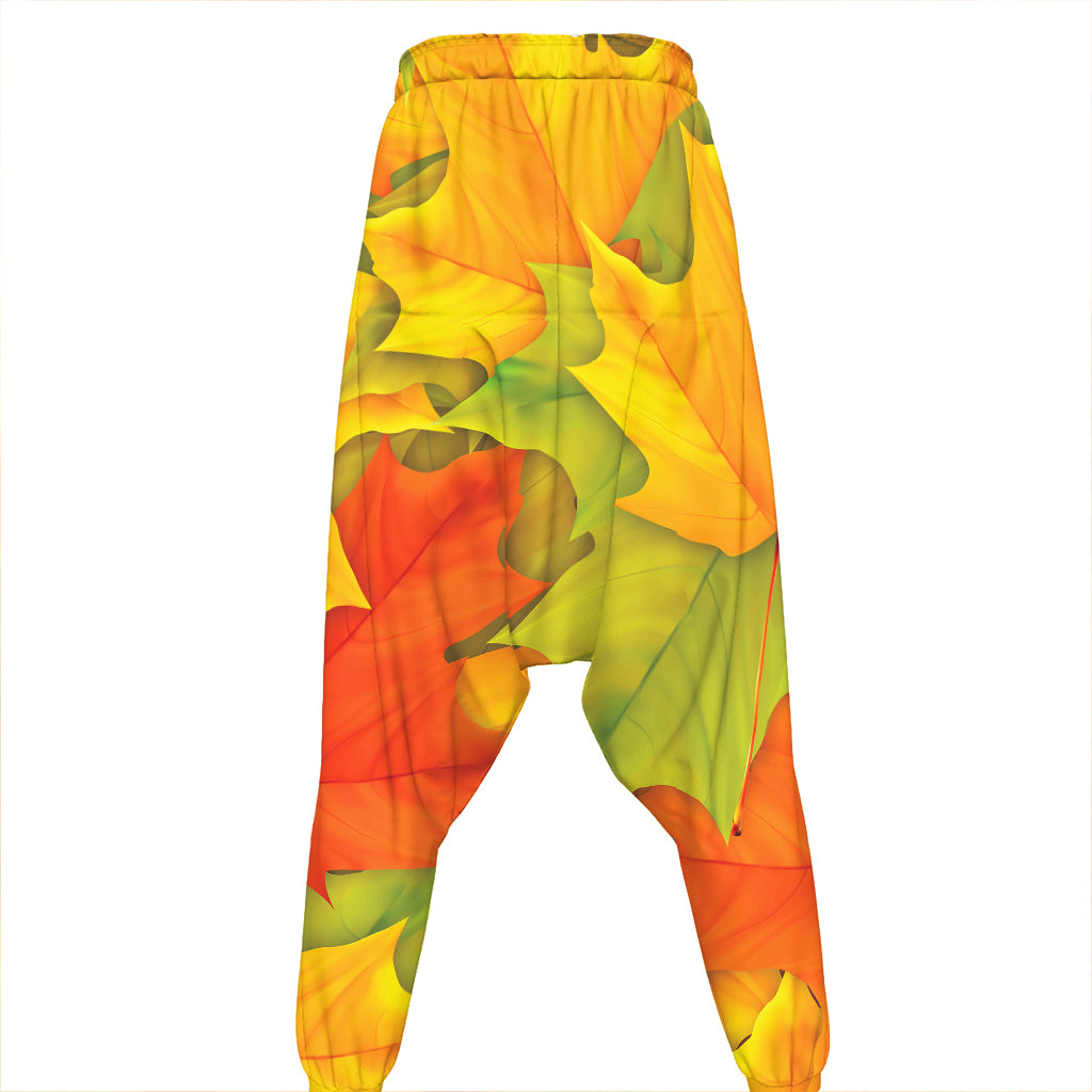 Fall Autumn Maple Leaves Print Hammer Pants