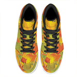 Fall Autumn Maple Leaves Print High Top Leather Sneakers